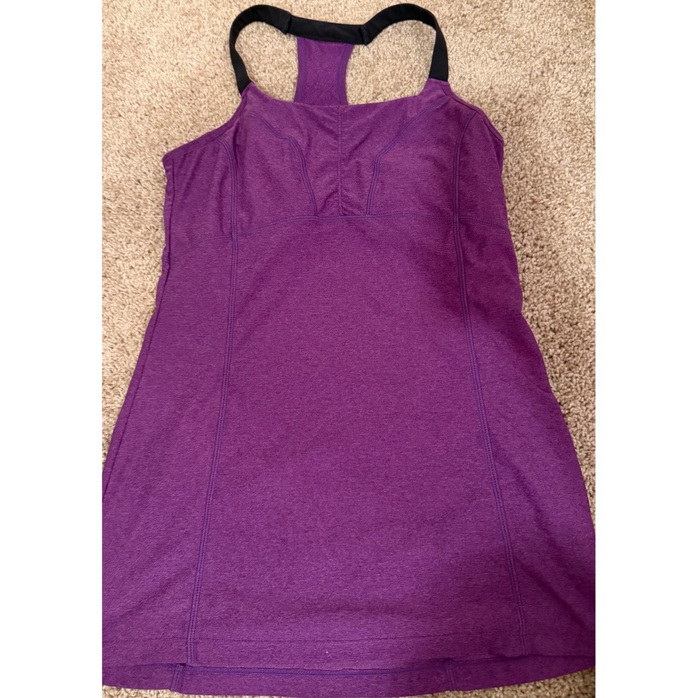 MPG Sport Womens Purple Racerback Workout Tank Top Built-in Shelf Bra Small‎